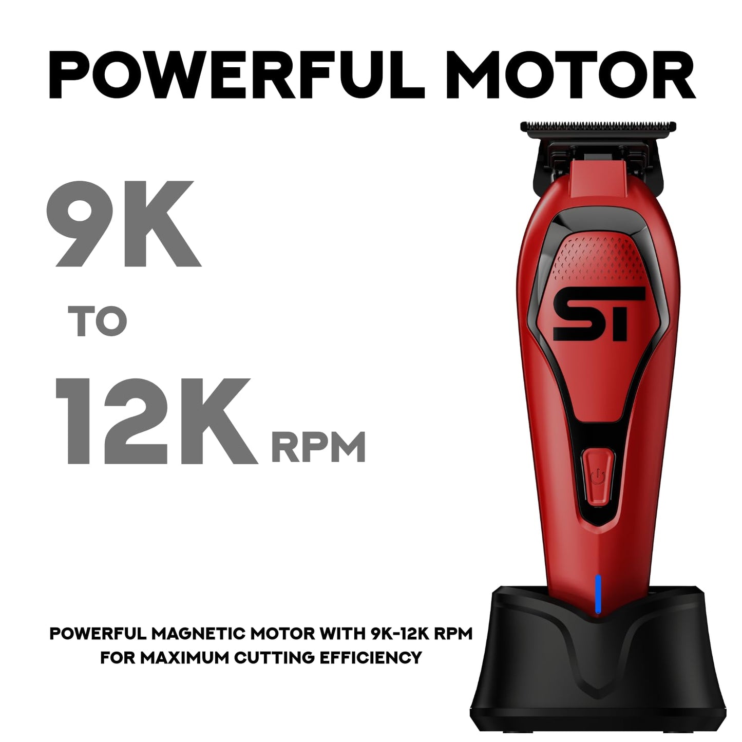Supreme Trimmer Darkstar 72 Trimmer ST700 with Magnetic Vector Motor - 180 Min Run Time, 9000 RPM Barber Hair Trimmer - Low Noise, Professional Beard Beauty and Personal Care Supreme Trimmer