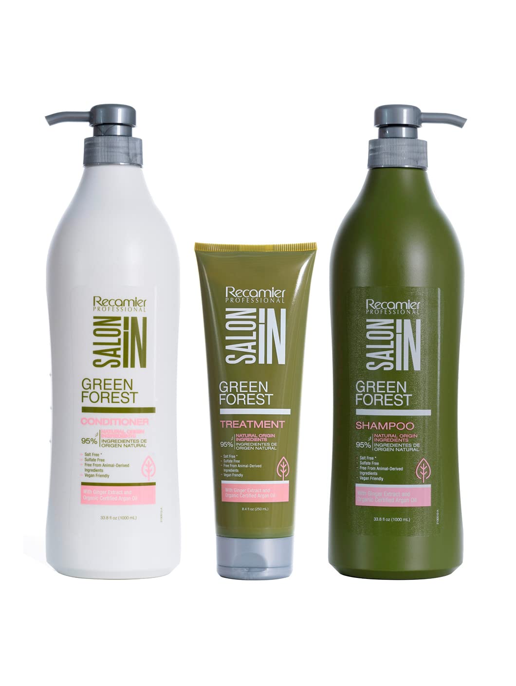 Recamier Professional Salon In Sin Sal Organic Shampoo Conditioner Hair Treatment Set Sulfate Free 33.8 OZ Beauty & Personal Care RECAMIER PROFESSIONAL SALON IN