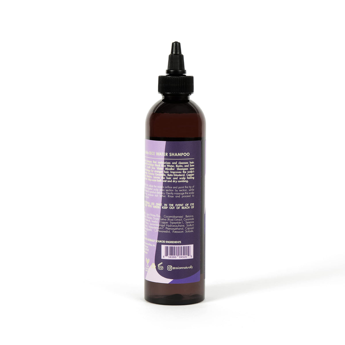As I Am Rice Water Shampoo 8 oz - with Forbidden Black Rice, Saw Palmetto, Biotin - Gentle Cleanser - Moisturizing - Vegan & Cruelty Free - Sulfate Beauty & Personal Care As I Am