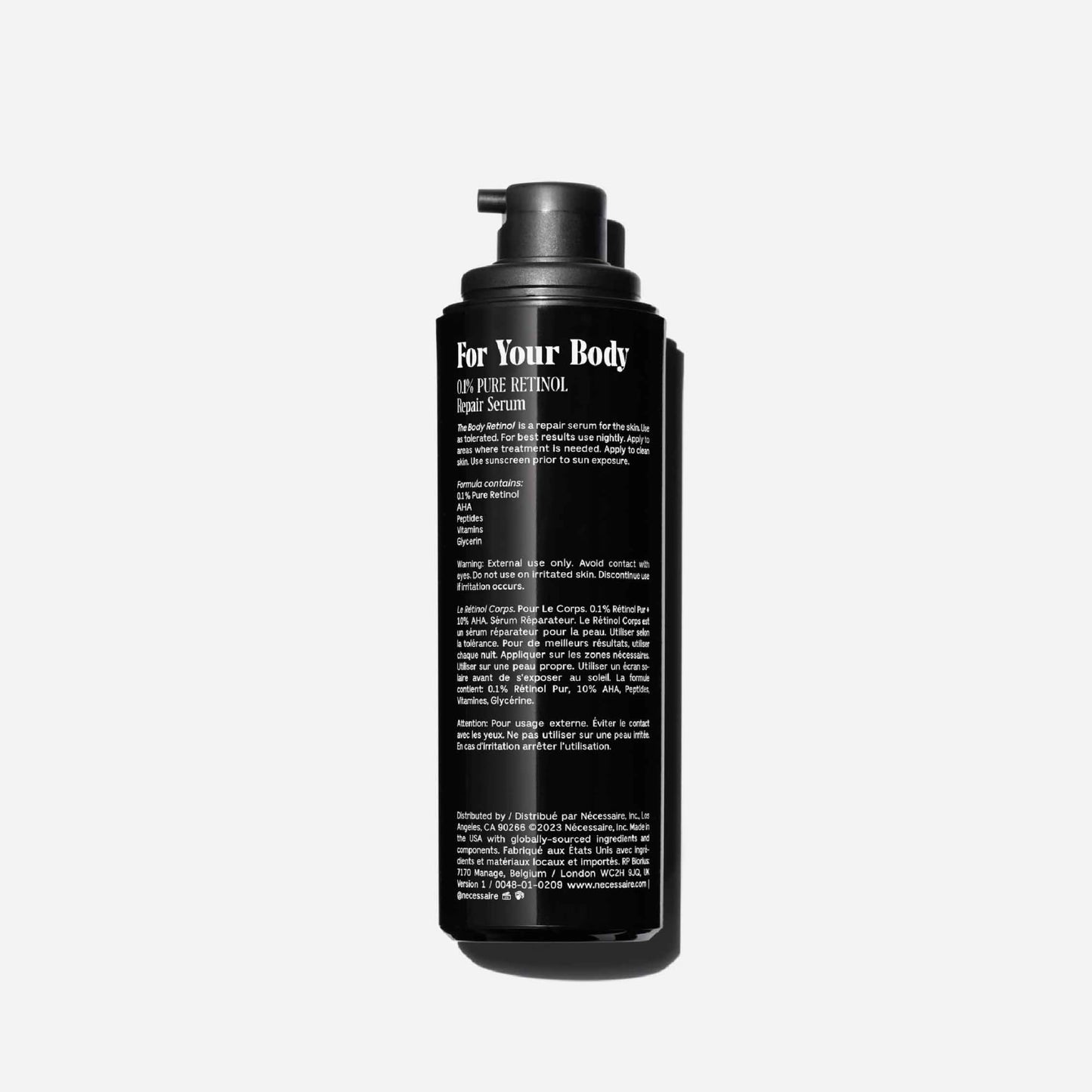 Nécessaire The Body Retinol - Firming Repair Serum + Retinol Body Lotion For Women & Men. Wrinkle + Line Prevention. 0.1% Pure + 10% AHA Crepey Skin Beauty and Personal Care Nécessaire