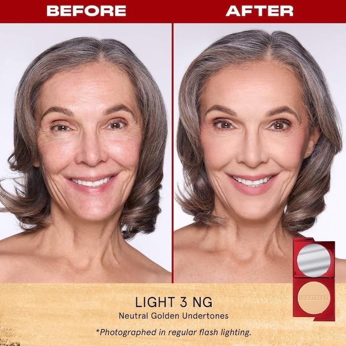 One size Patrick Starrr Turn Up The Base Versatile Powder Foundation - Light 3 (NG) Light, Neutral Golden Undertones Face Pressed Makeup