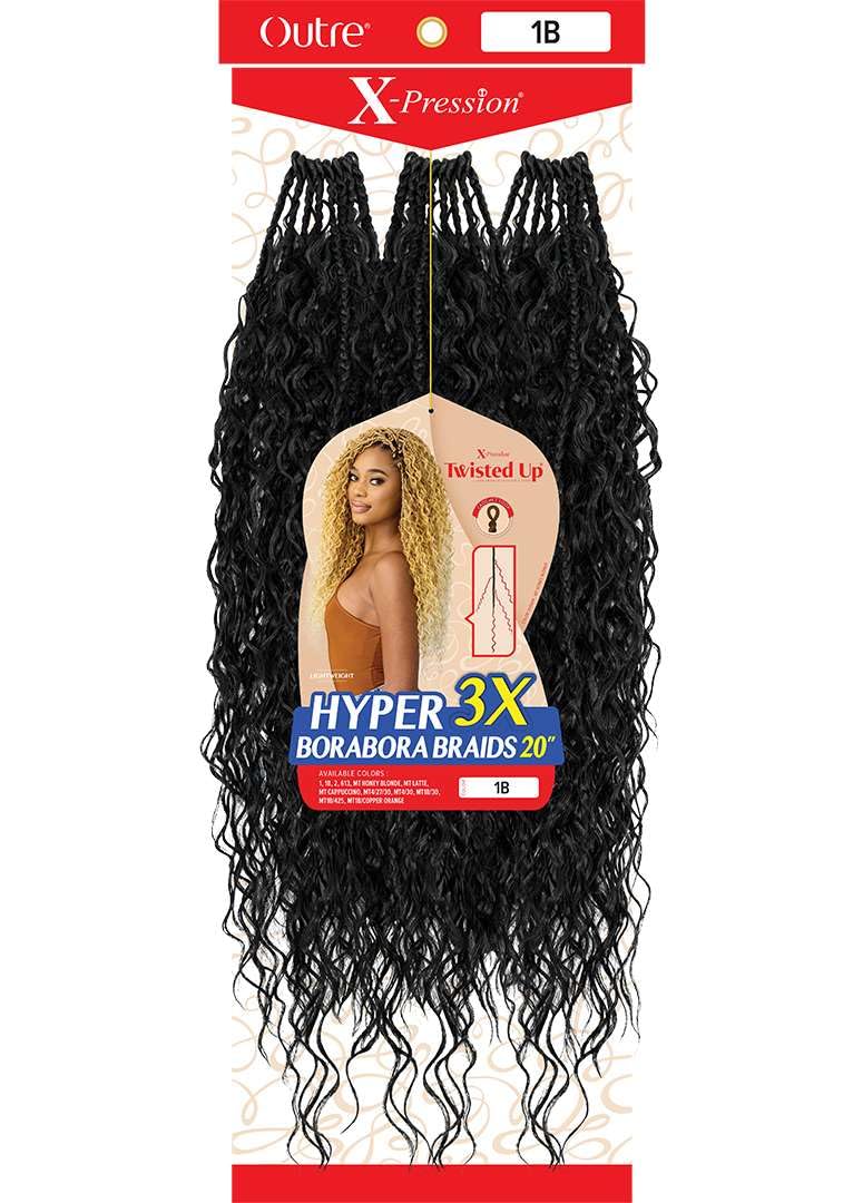 Outre X-Pression Twisted Up - Hyper Borabora Braid 20" 3X (DARK BROWN 2)