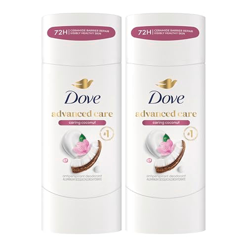 Dove Advanced Care Antiperspirant Caring Coconut, 2 Count Deodorant Stick for Women, for 48 Hour Protection And Soft And Comfortable Underarms, 2.6 oz Beauty and Personal Care Dove