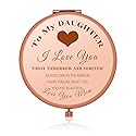 Jielahua Daughter Inspirational Gift Makeup Mirror Daughter Birthday Gift Ideas Rose Gold Compact Makeup Mirror for Her Christmas Graduation Wedding Beauty & Personal Care Jielahua