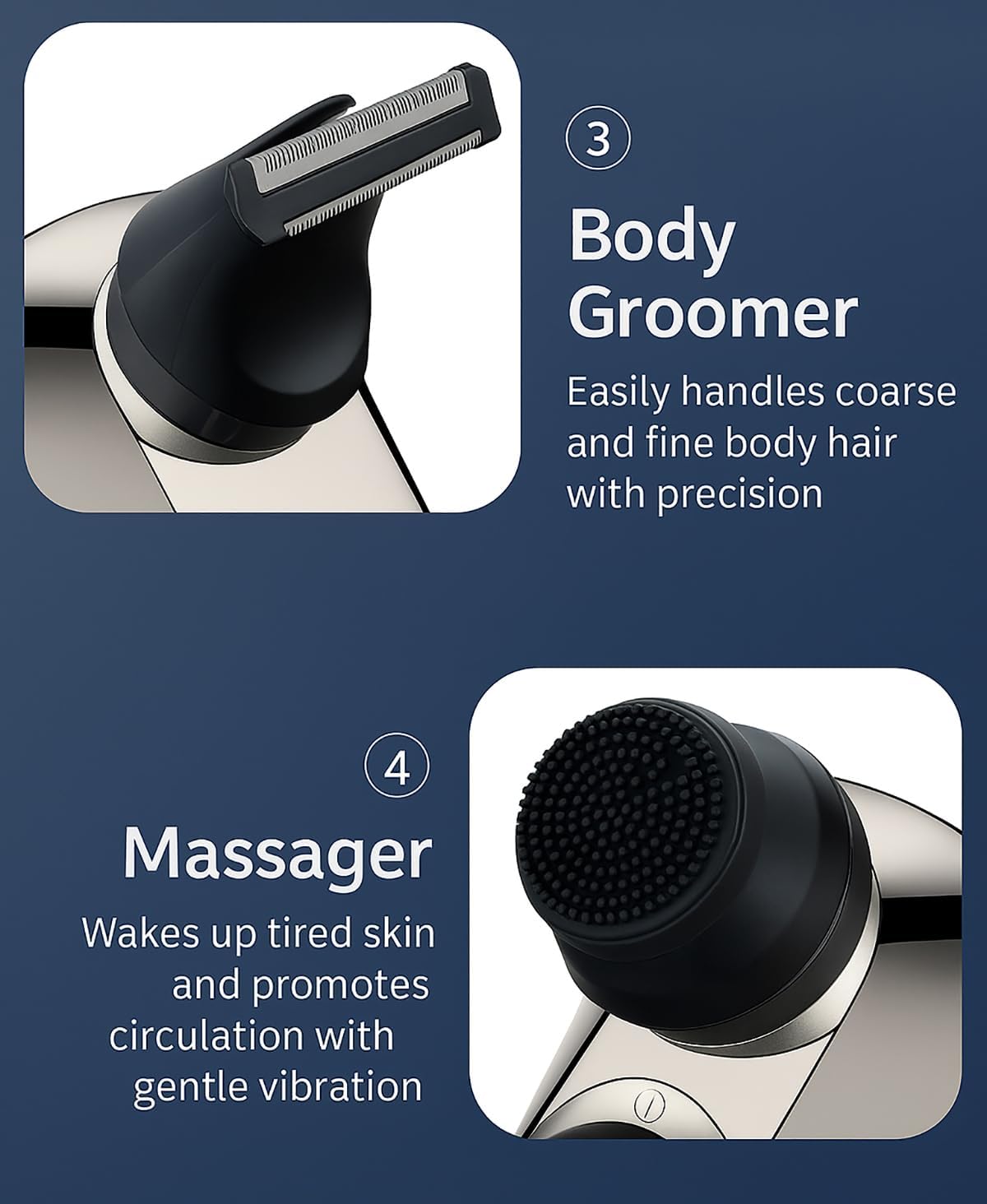 Bawldy 9.0 Shaver,Bawldy Pro Head Shaver, Bald Head Shavers for Men, 6-in-1 Detachable Head Shavers IPX7 Waterproof Intelligent Led Display (Silver-2) Beauty and Personal Care PBLUVEN