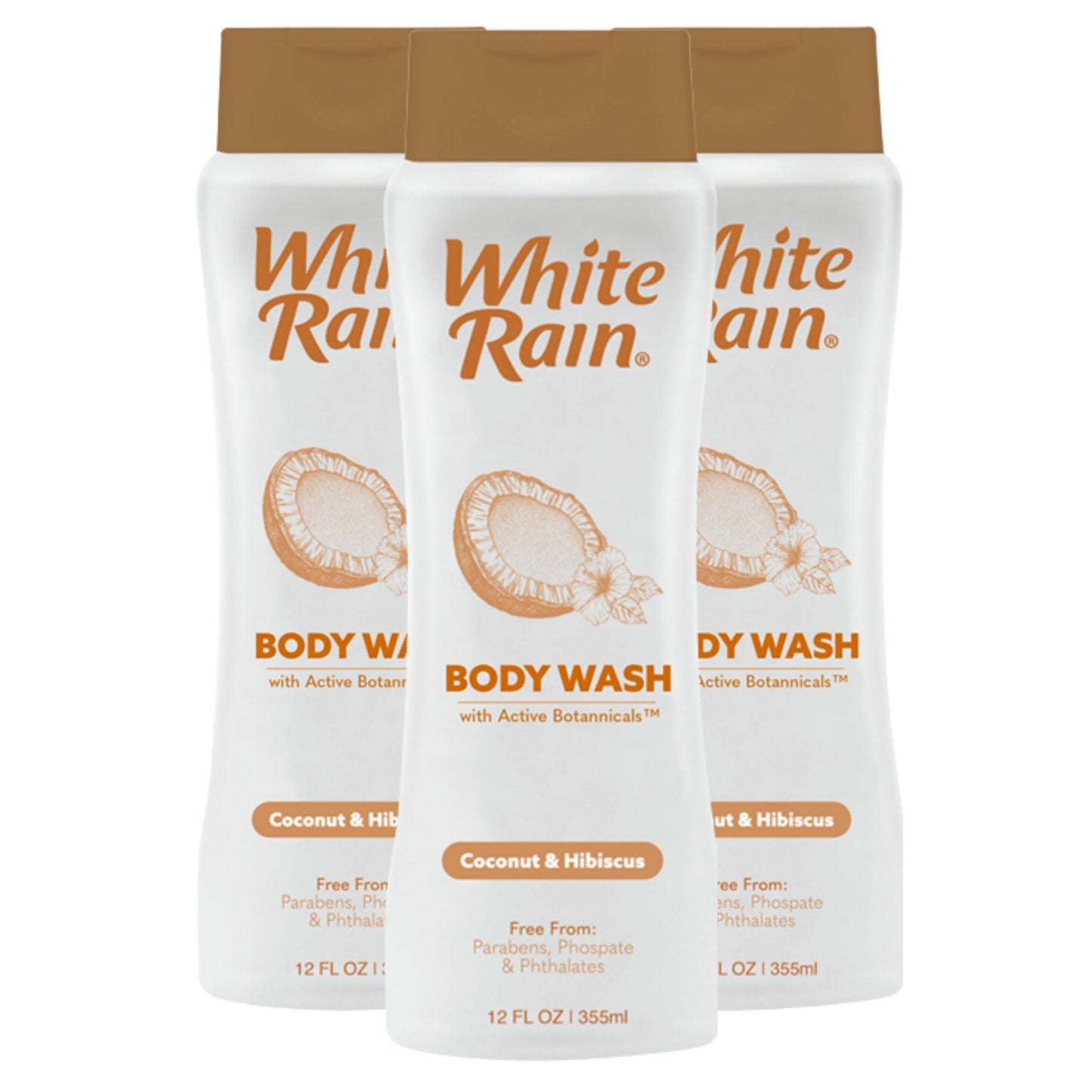 White Rain Coconut & Hibiscus Moisturizing Body Wash for Women & Men - Coconut Body Wash for Dry Skin, Gentle Paraben-Free Formula with Botanical Beauty & Personal Care White Rain