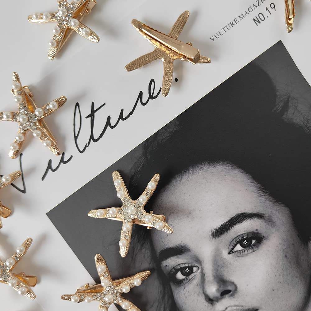 Starfish Hair Clip Star Hair Pins Mermaid Hair Accessories for Hair Barrettes Wedding Bridal Girls Women (Style1-15Pcs) Beauty & Personal Care Etncy Life