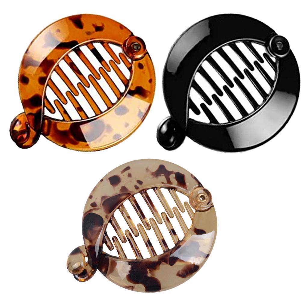 3Pcs Resin Banana Hair Clips Small Banana Hair Combs Fishtail Hair Clip Side Comb Round Ponytail Holder for Women Hair Accessories Beauty & Personal Care luzen