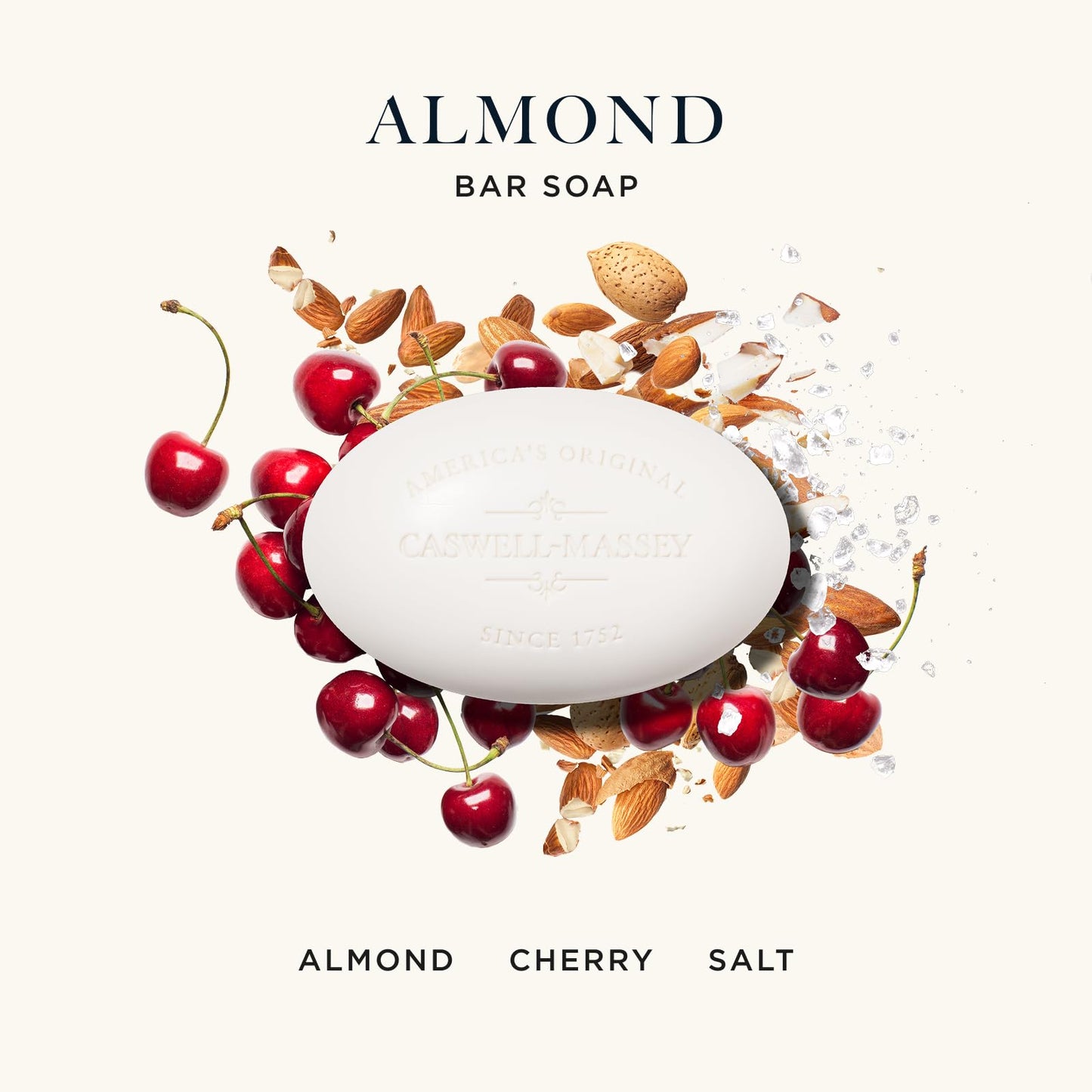 Caswell-Massey Natural Bar Soap Gift Set - Almond Scent - Triple-Milled Moisturizing Body Soap Bars for Men & Women, Plant-Based Formula for Soft Beauty & Personal Care Caswell-Massey
