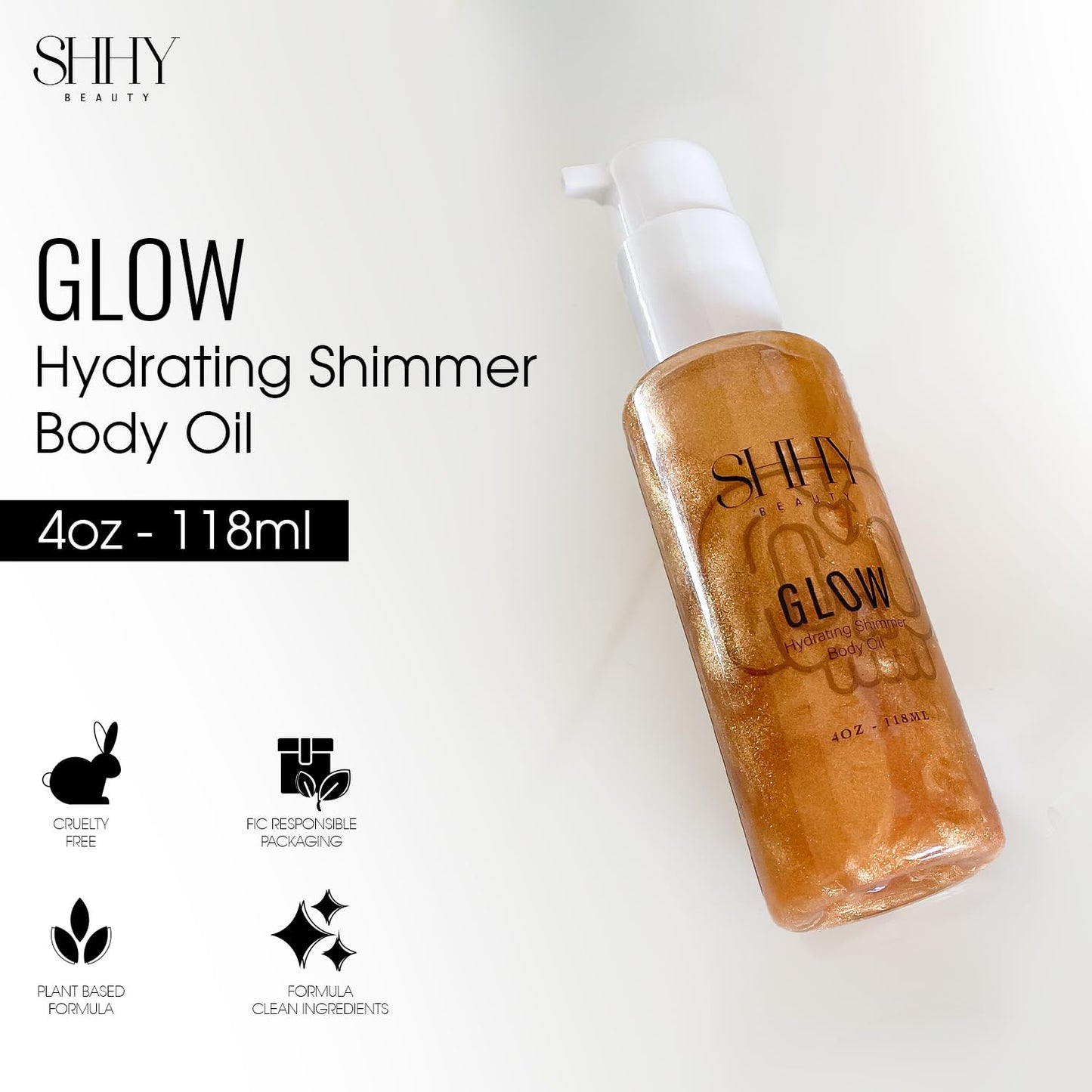 SHHY BEAUTY GLOW Hydrating Shimmer Body Oil for Radiant Skin, Shimmer and hydration for all day Glow. Beauty & Personal Care SHHY BEAUTY