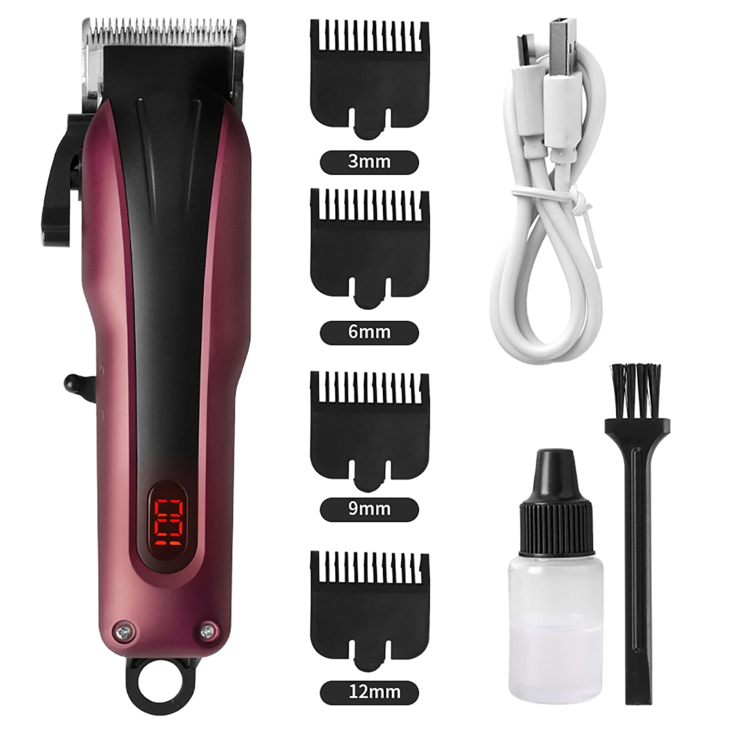 QDKVTNDJZ Professional Hair Clippers for Men, Cordless, Rechargeable Trimmers for Haircuts with Cable, Ideal for Barbers Beauty and Personal Care QDKVTNDJZ