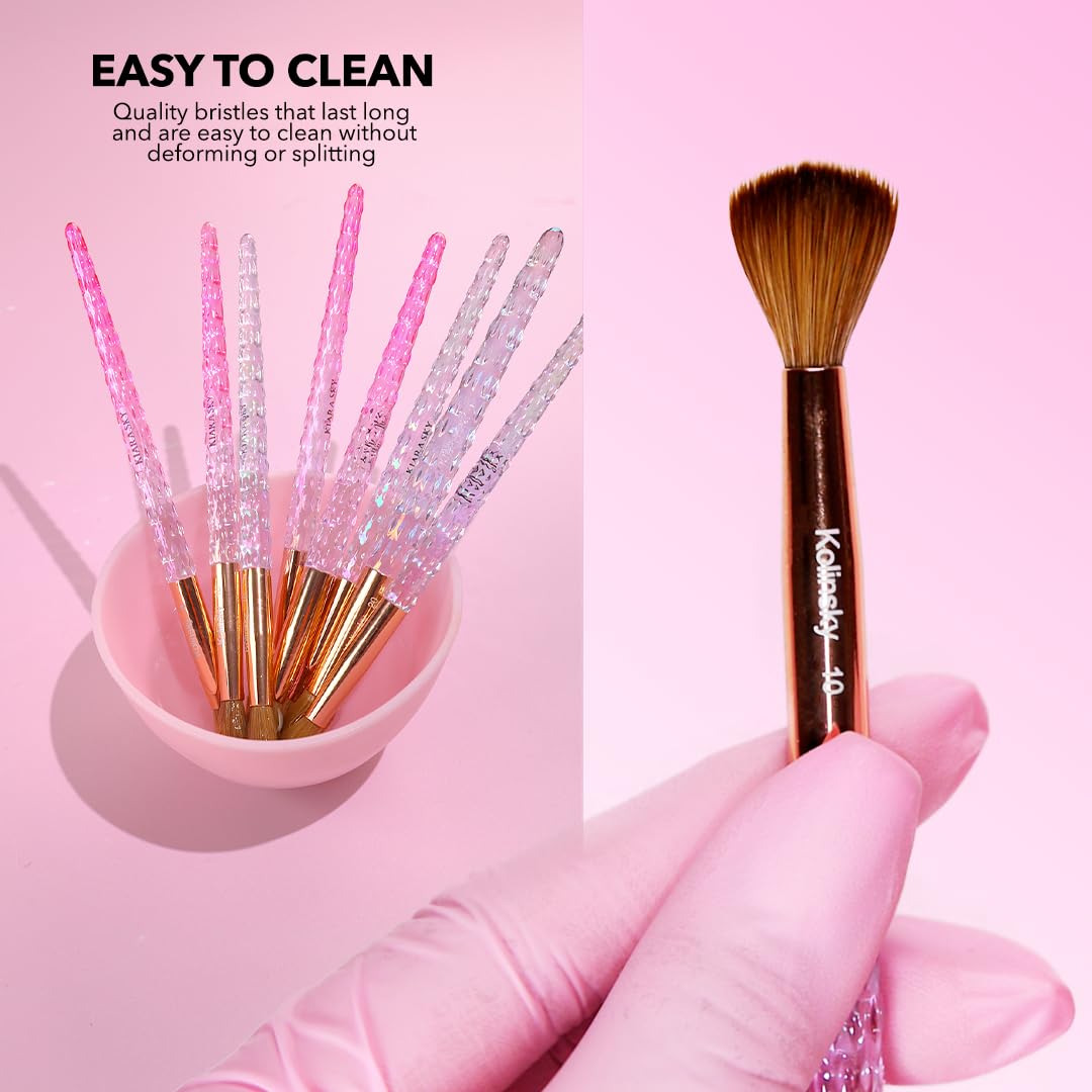 Kiara Sky Acrylic Brush #12 - Pink | 100% Pure Kolinsky | Crystal Cut Handle and Acetone Resistant Beauty & Personal Care KIARA SKY