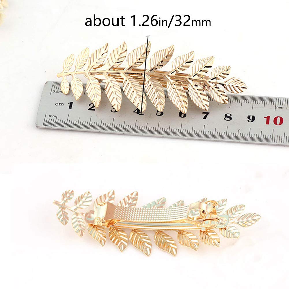 2 Pcs Toga Party Greek Goddess Costume - Gold Leaves Hair Barrettes Beauty & Personal Care Kukiwhy