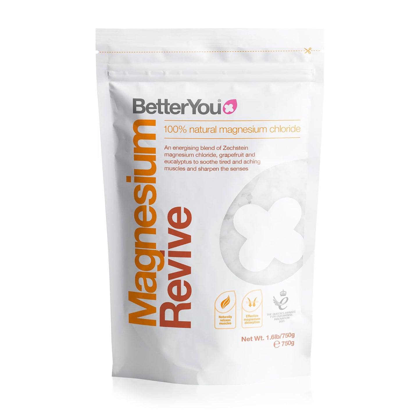 BetterYou Magnesium Revive Bath Flakes - Bath Salts with Magnesium - Energizing Grapefruit and Eucalyptus - Muscle Soothing and Skin Health - 1.6 lb Beauty and Personal Care BetterYou