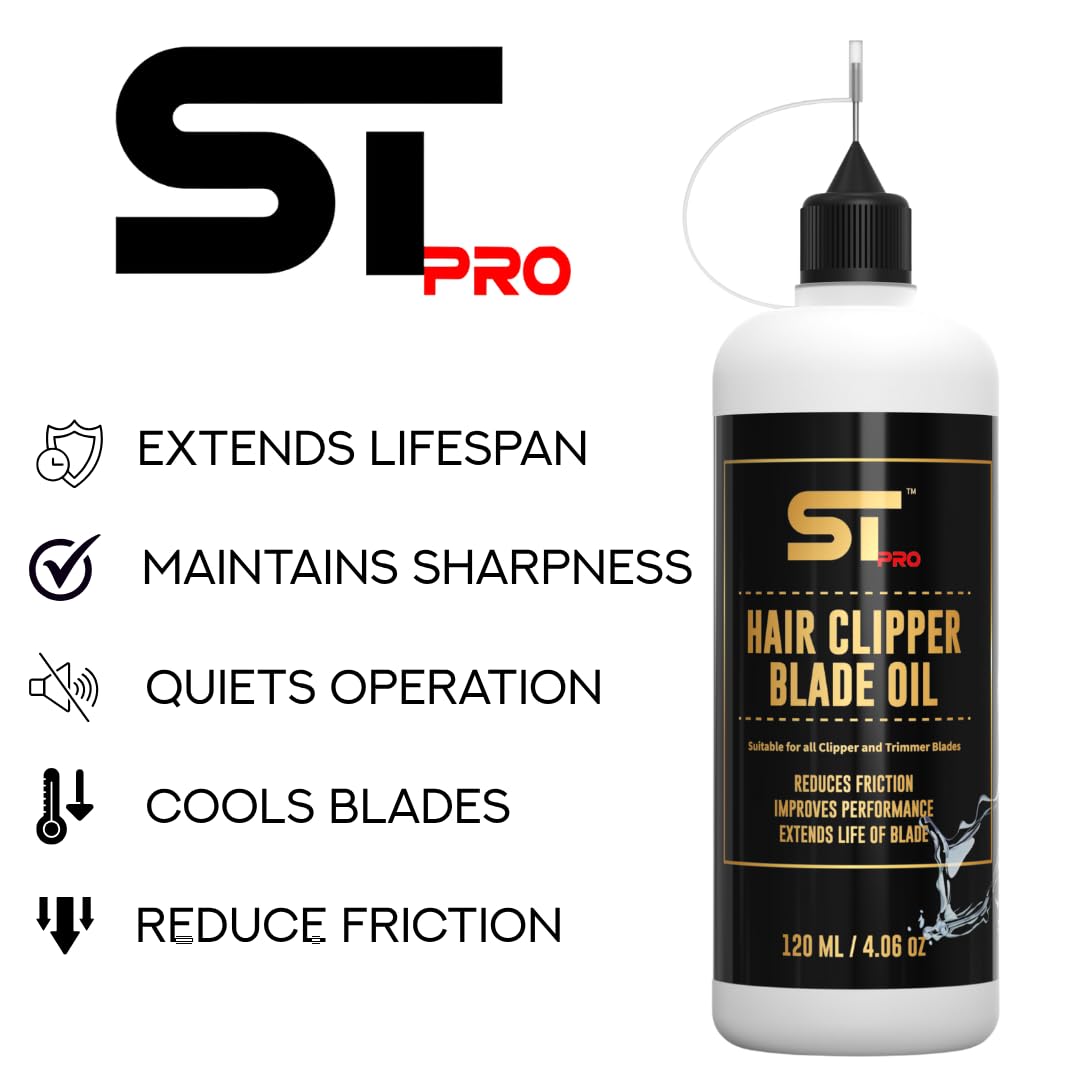 Supreme Trimmer Premium Hair Clipper Blade Lubricating Oil w/Needle Applicator - 120ML Anti-Rust Barber Clipper Oil for Blades, Hair Trimmer - STO120 Beauty and Personal Care Supreme Trimmer