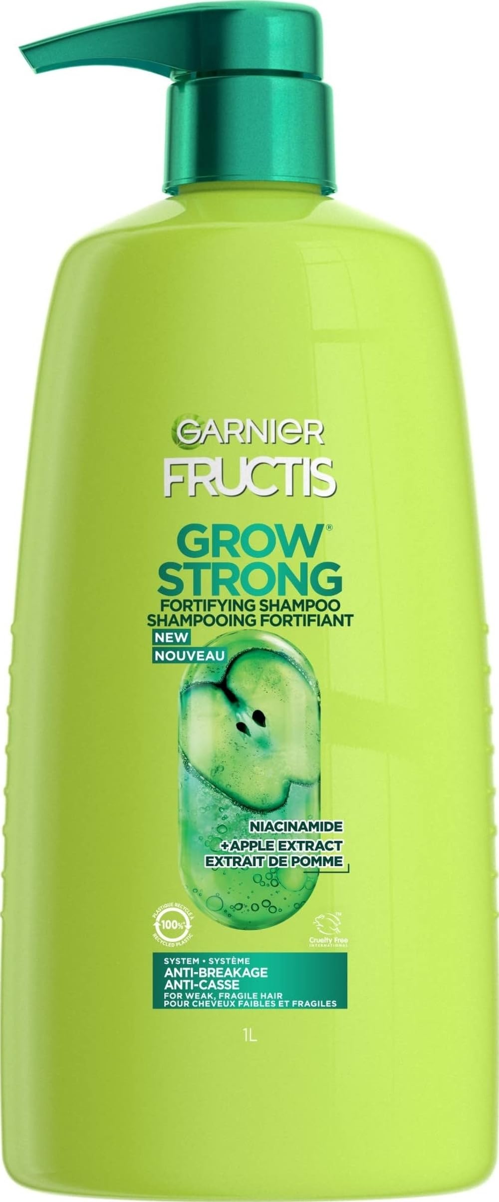 Garnier Fructis Grow Strong Shampoo, 33.8 Fl Oz, 1 Count (Packaging May Vary)