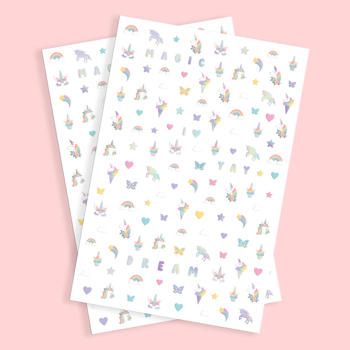 xo, Fetti Kids Unicorn Nail Stickers - 524 Decals | Birthday Girl Party Favors, DIY Home Activity, Gift, Cute Nail Transfer, Rainbow, Butterfly Beauty & Personal Care xo, Fetti