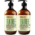 Tea Tree Oil Shampoo and Conditioner Set - Sulfate and Paraben Free Treatment for Oily Hair and to Help Reduce Your Itchy and Dry Scalp - Healthy Anti Beauty & Personal Care PURE NATURE LUX SPA