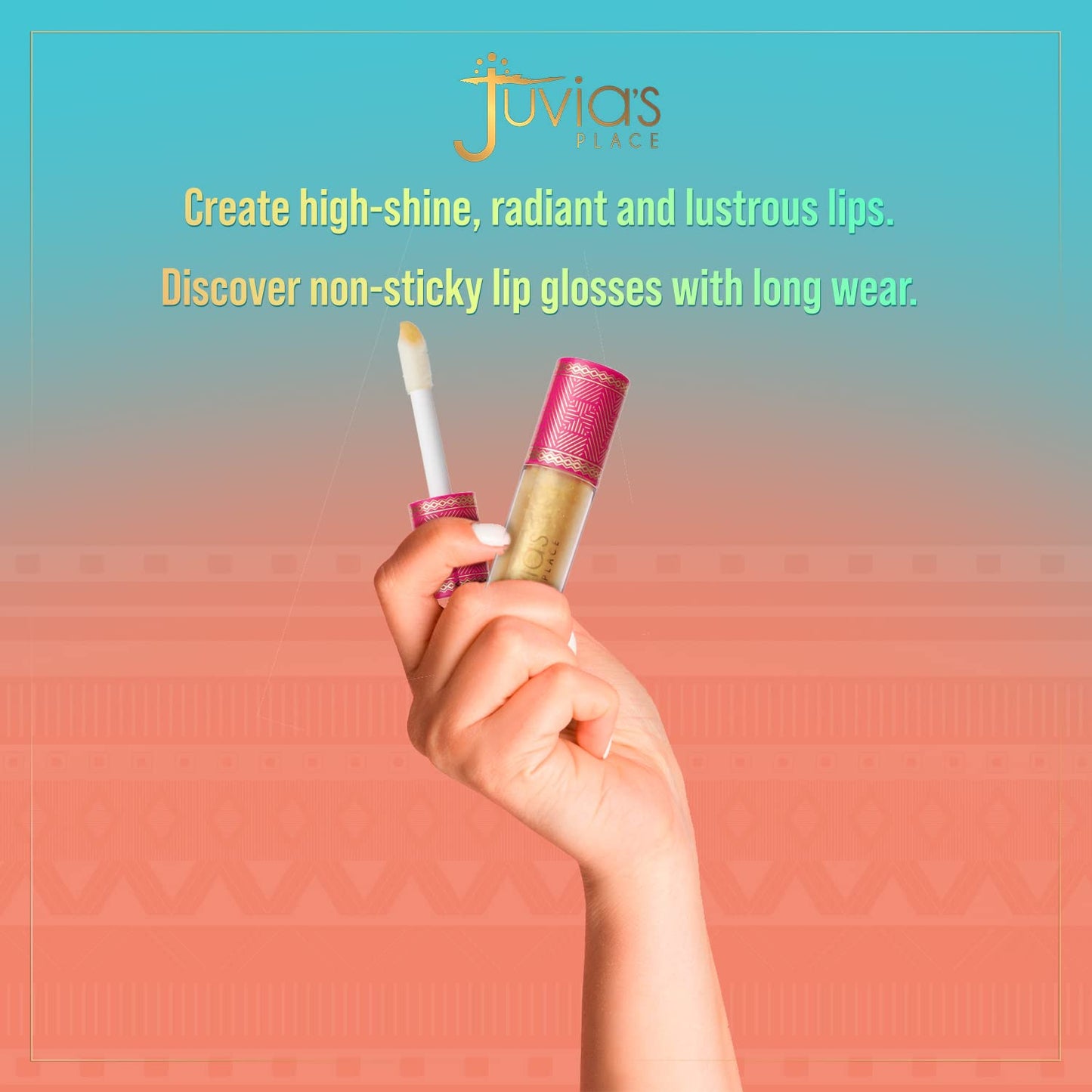 Juvia's Place Lip Gloss Glass It's Electric - Gold Shimmer,16 oz, Clear, Plump, Long Lasting Non-Sticky Luscious High Shine,Glides on Richly Glossy Beauty & Personal Care Juvia's Place