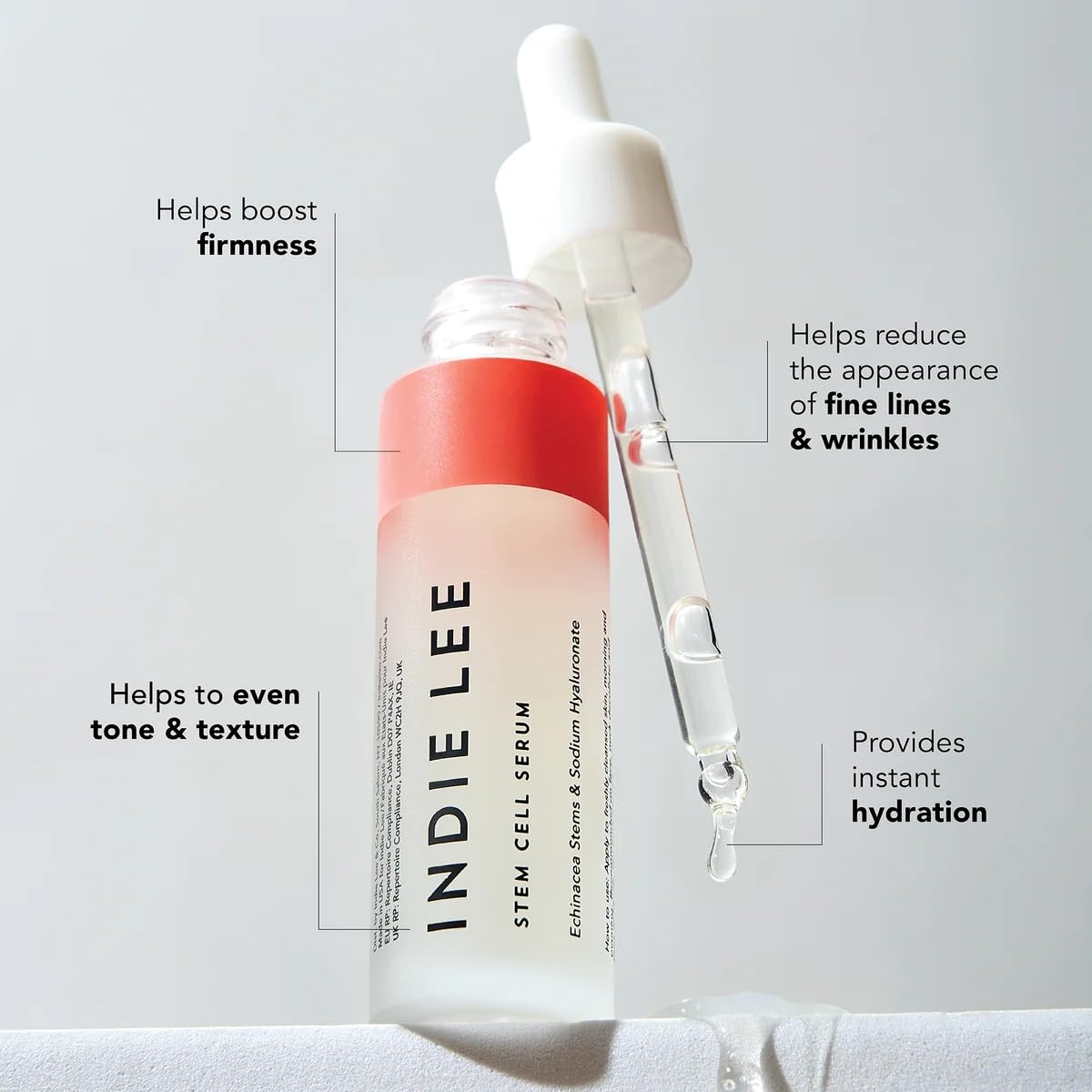 Indie Lee Stem Cell Serum - Rejuvenating Botanicals for Face with Bamboo Extract + Hyaluronic Acid to Combat Visible Signs of Aging, Hydrate +