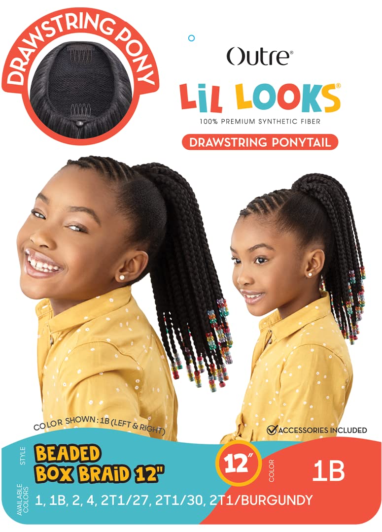 Outre Lil Looks Drawstring Ponytail - BEADED BOX BRAIDS 12" (2)