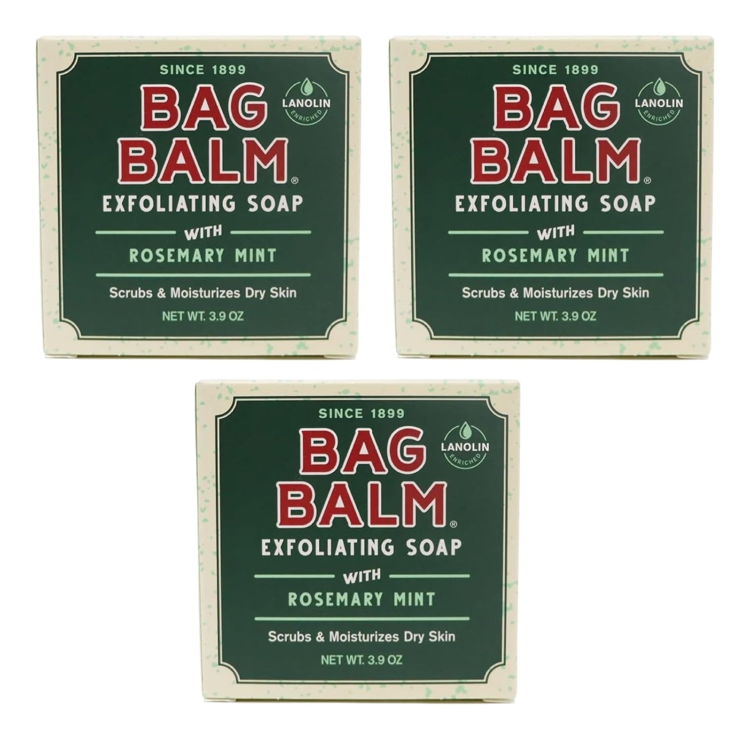 Bag Balm Vermont's Original Exfoliating Soap Bar, Body Soap Bars, Hand Soap Bar - Soap for Dry Skin - Rosemary Mint Scented Bars of Soap, Body Soap Beauty & Personal Care Bag Balm