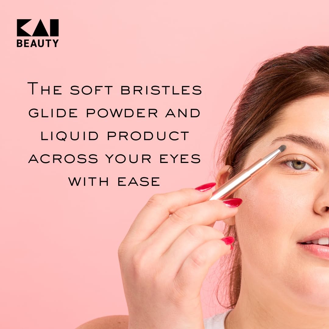 Kai Mini Maru On-the-Go Compact Eyeshadow Brush, Precision Makeup Brush with Soft Bristles, Ideal for Inner Corners and Detail, Travel Makeup Brush Beauty & Personal Care Kai Beauty