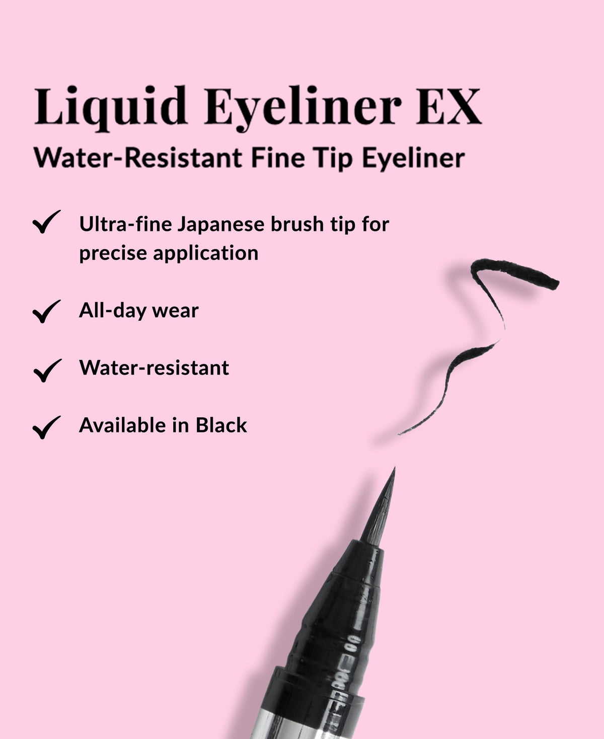 DHC Liquid Eyeliner EX, Water-Resistant, Fine Tip, All Day Wear, Black, 0.01 fl. oz. Beauty & Personal Care DHC