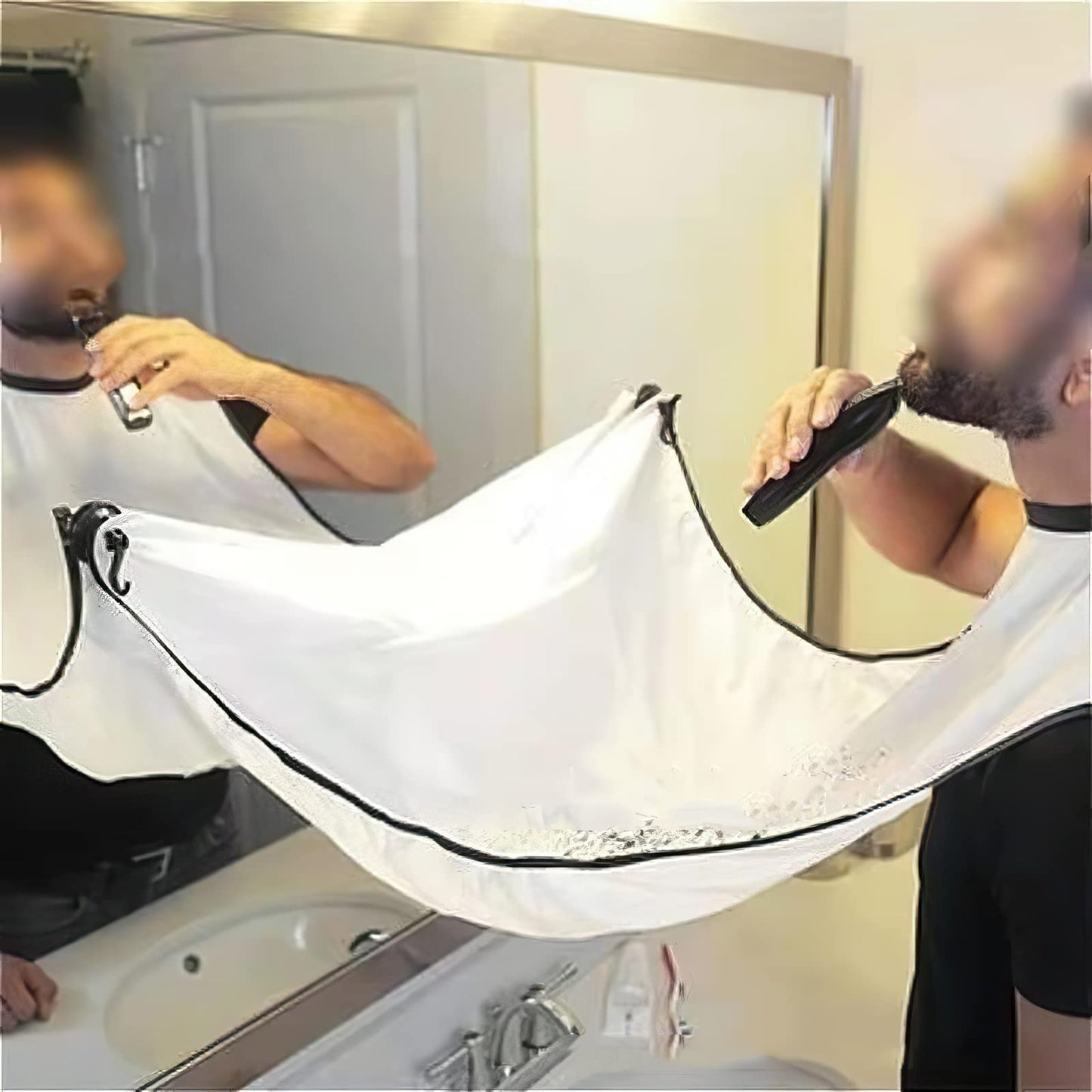 Beard Catcher Apron Shaping Tool Trimmer For Shaving And Trimming Beard Cape For Men With 2 Suction Cups And Hook Accessories - Beard Hair Care Beauty and Personal Care LANYARDWH