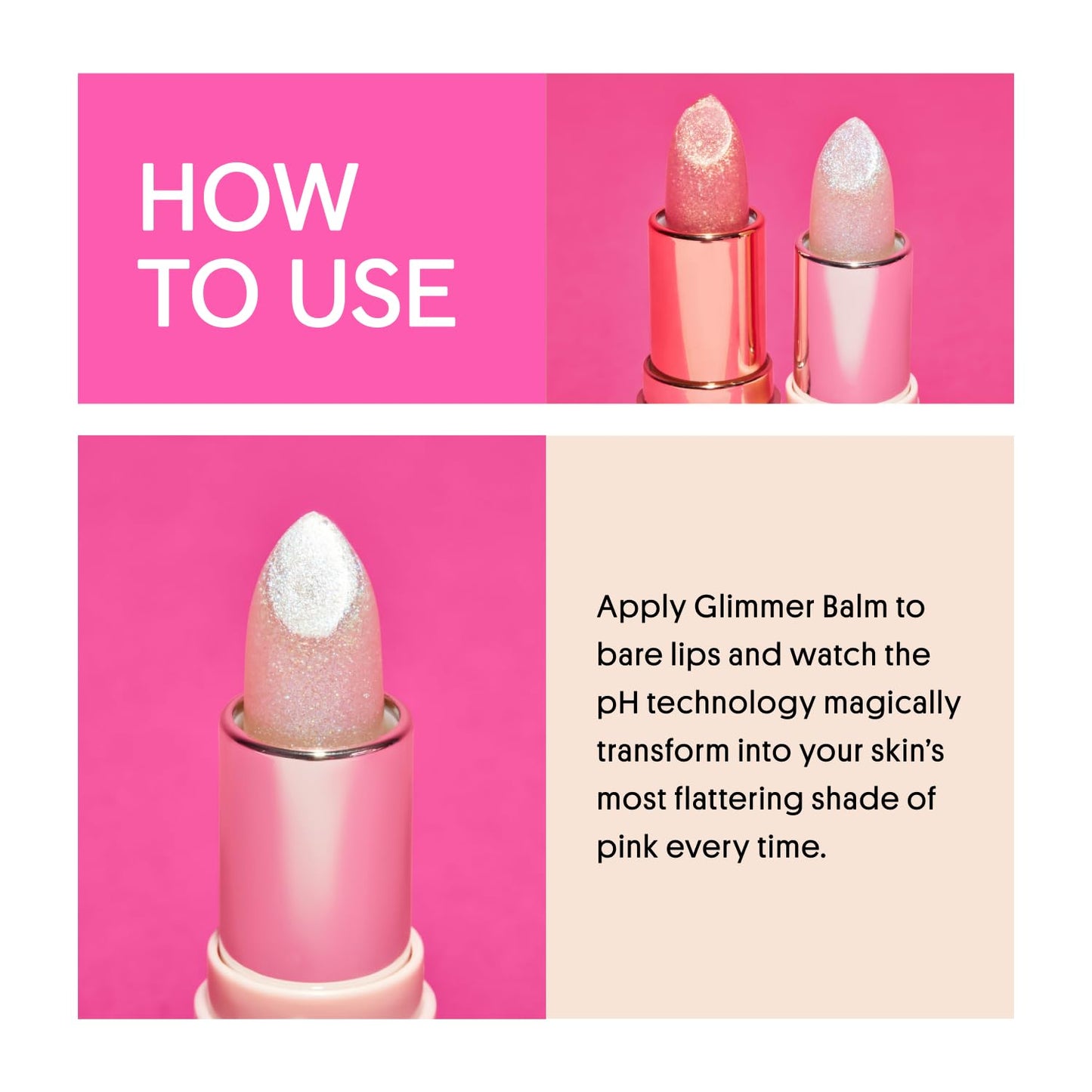 Winky Lux Unicorn Glimmer Balm -Hydrating ph Lip Balm, Natural Pink Tint with pH Color Changing, Moisturize & Soften Lips While Leaving Sheer Pink Beauty & Personal Care Winky Lux