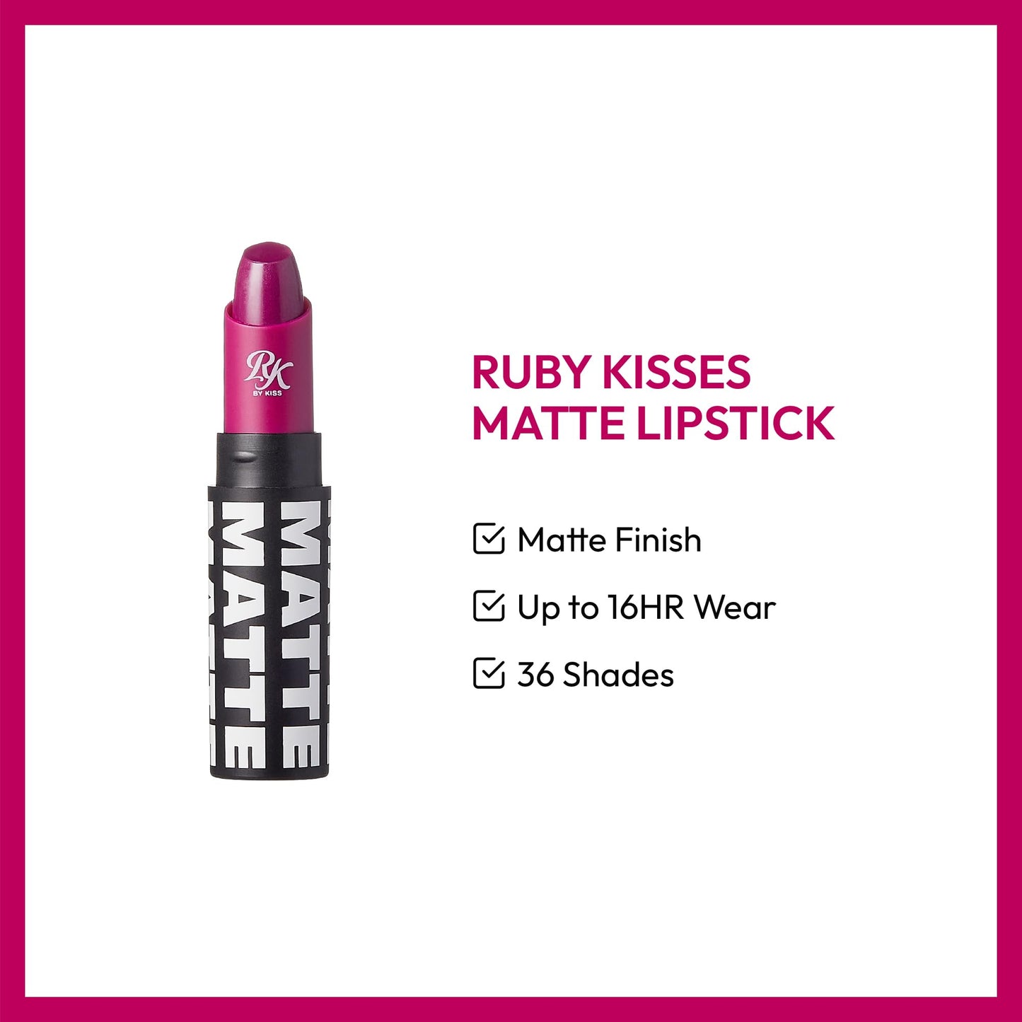 Ruby Kisses Ultra Matte Super Rich Lipstick 3.5g/0.12oz (RMLS34 BEET ME) Beauty & Personal Care Ruby Kisses