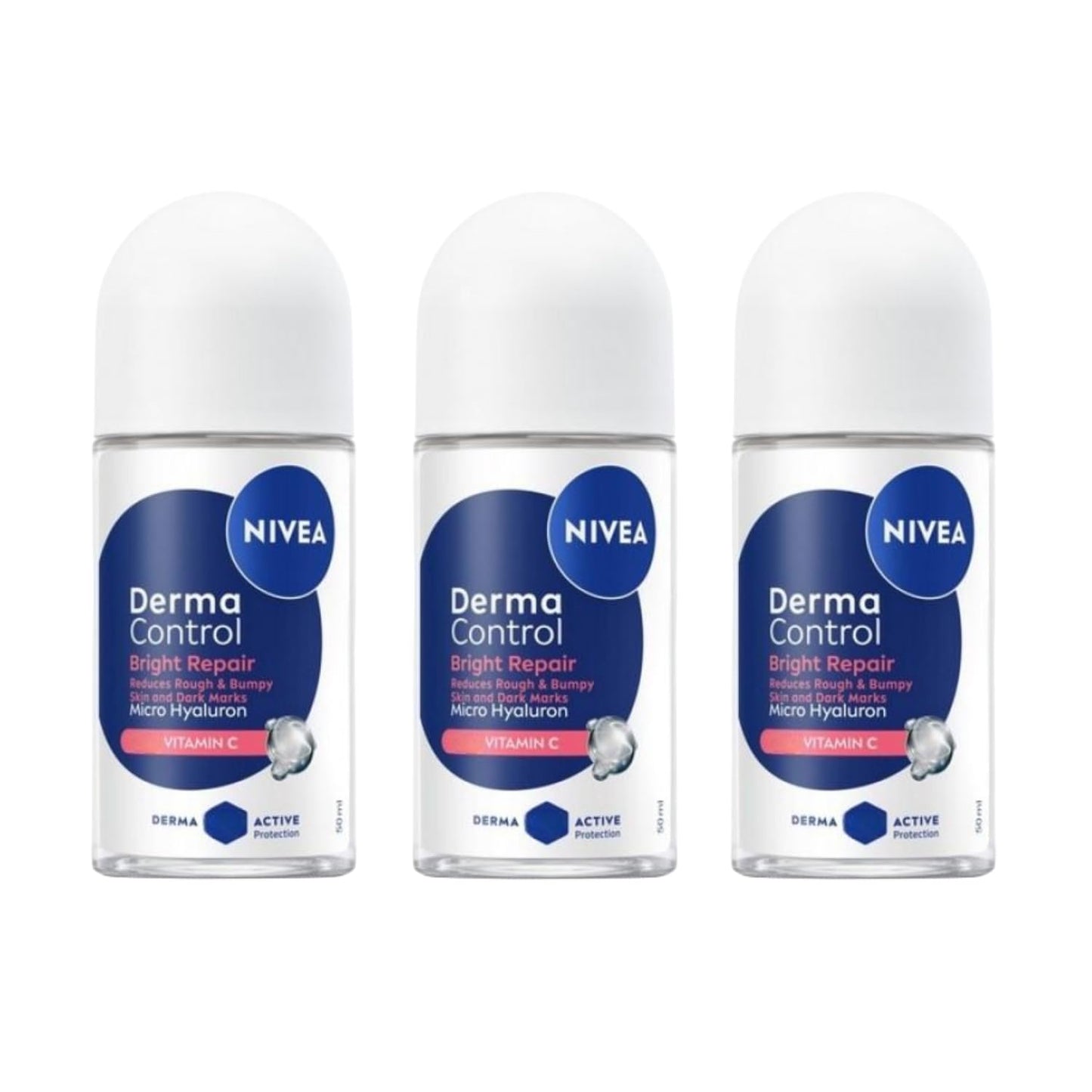 Nivea Derma Control Bright Repair Roll-On Deodorant - 1.69 fl oz - Pack of 3 Beauty and Personal Care NIVEA