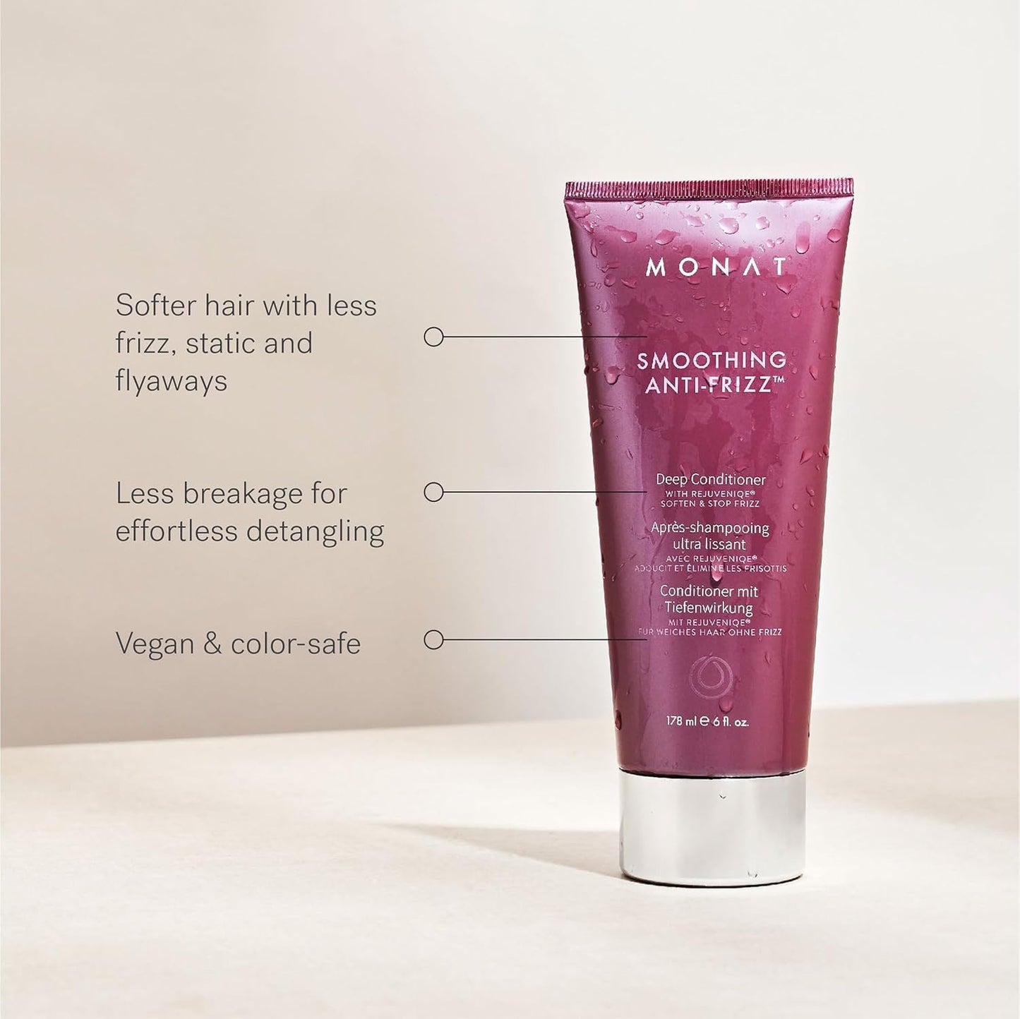 MONAT Smoothing Anti Frizz System - Frizz Resistant Hair Care with Anti Frizz Shampoo Frizz Control Conditioner & Blowout Styling Spray - Professional Beauty & Personal Care MONAT