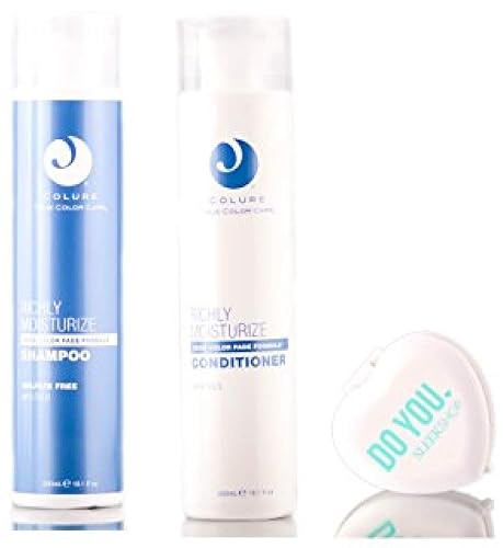 Colure True Color Care Richly Moisturize Shampoo & Conditioner DUO Set (with Sleek Compact Mirror) (10.1 oz / 300ml Kit) Beauty & Personal Care COLURE