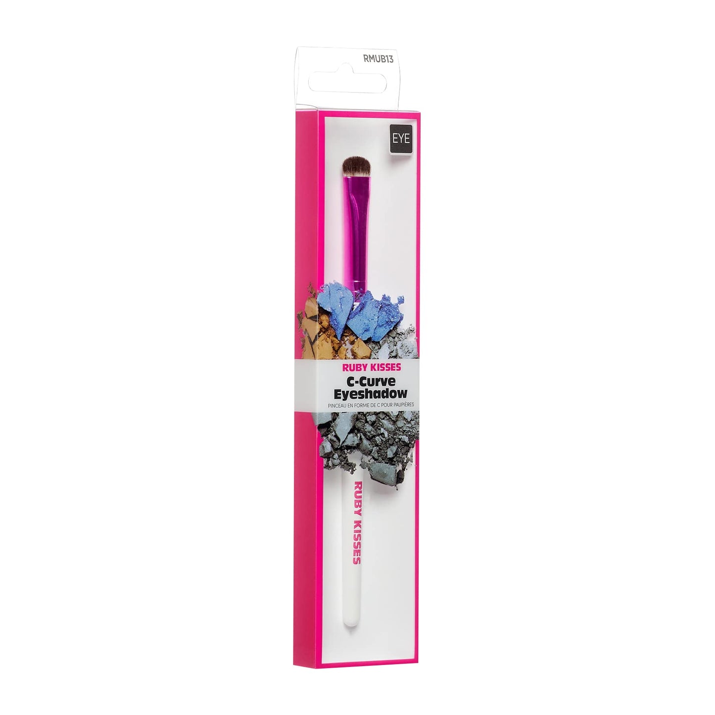 KISS Ruby Kisses Premium C Curve Eyeshadow Cosmetic Brush, Professional Quality Cruelty Free Make-Up Tool with Soft 100% Synthetic Bristles Beauty & Personal Care Ruby Kisses