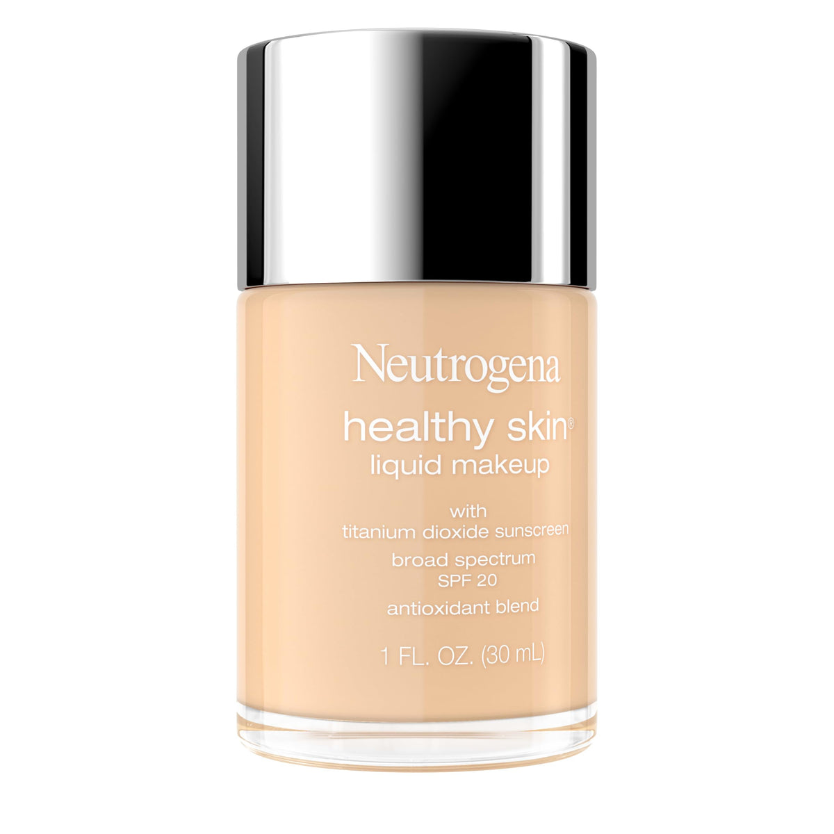 Neutrogena Healthy Skin Liquid Foundation Makeup Broad Spectrum SPF 20 Sunscreen, Medium Coverage, Vit B5, Antioxidants, All Day Wear, Warm Ivory Beauty & Personal Care Neutrogena