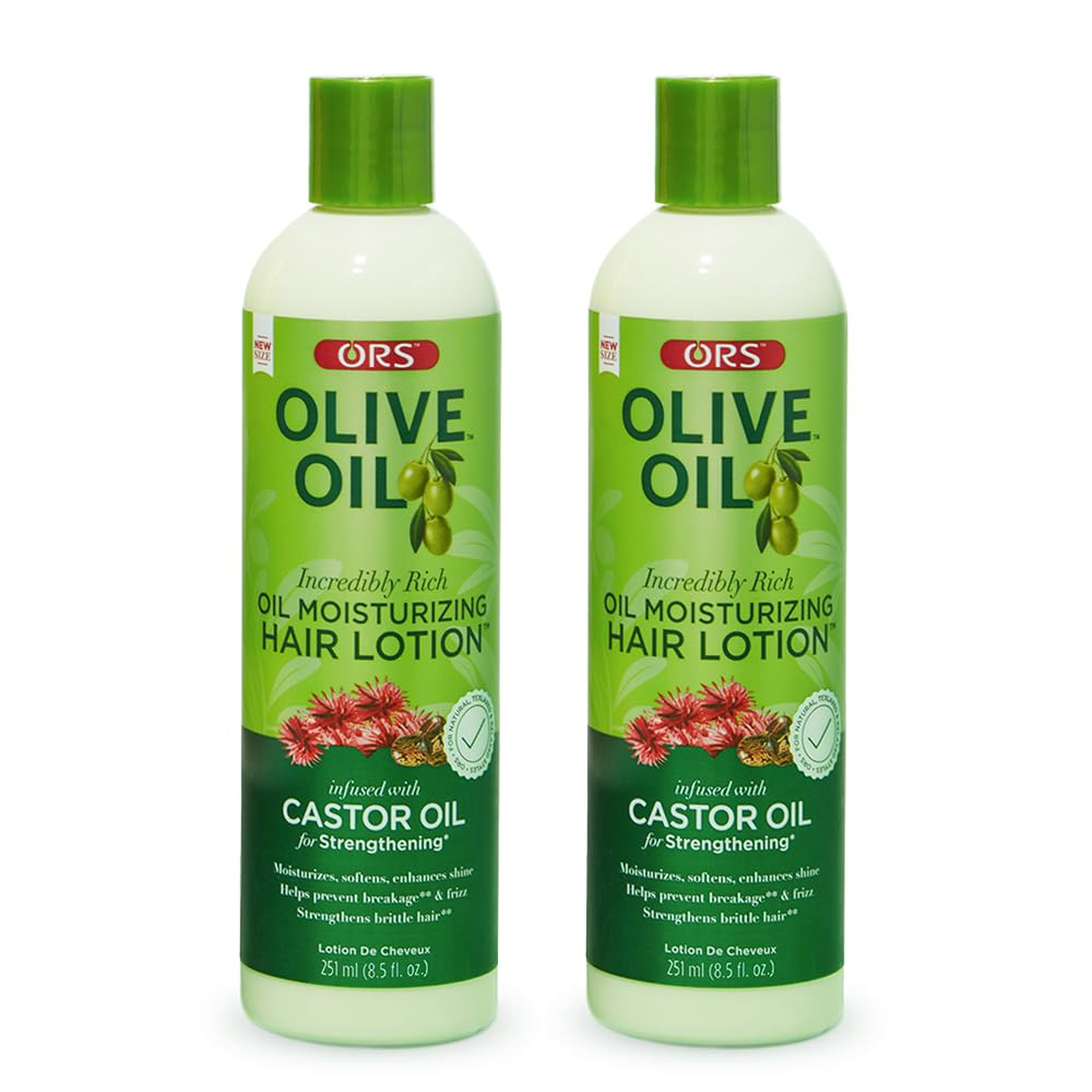 ORS Olive Oil Incredibly Rich Moisturizing Hair Lotion with Castor Oil 8.5 Ounces (Pack of 2)