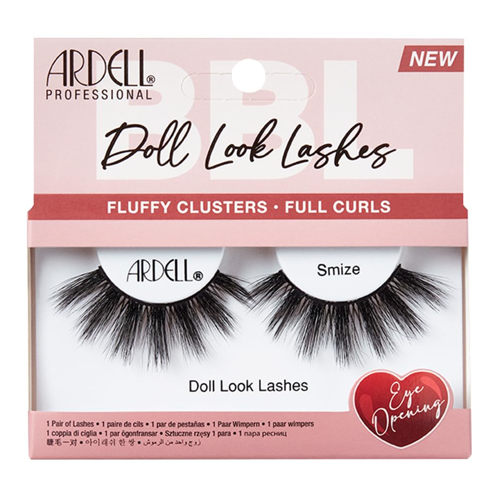Ardell Doll Lashes Smize - Dramatic Fluffy Volume False Eyelashes, Long-Lasting Strip Lashes, 1 Pack