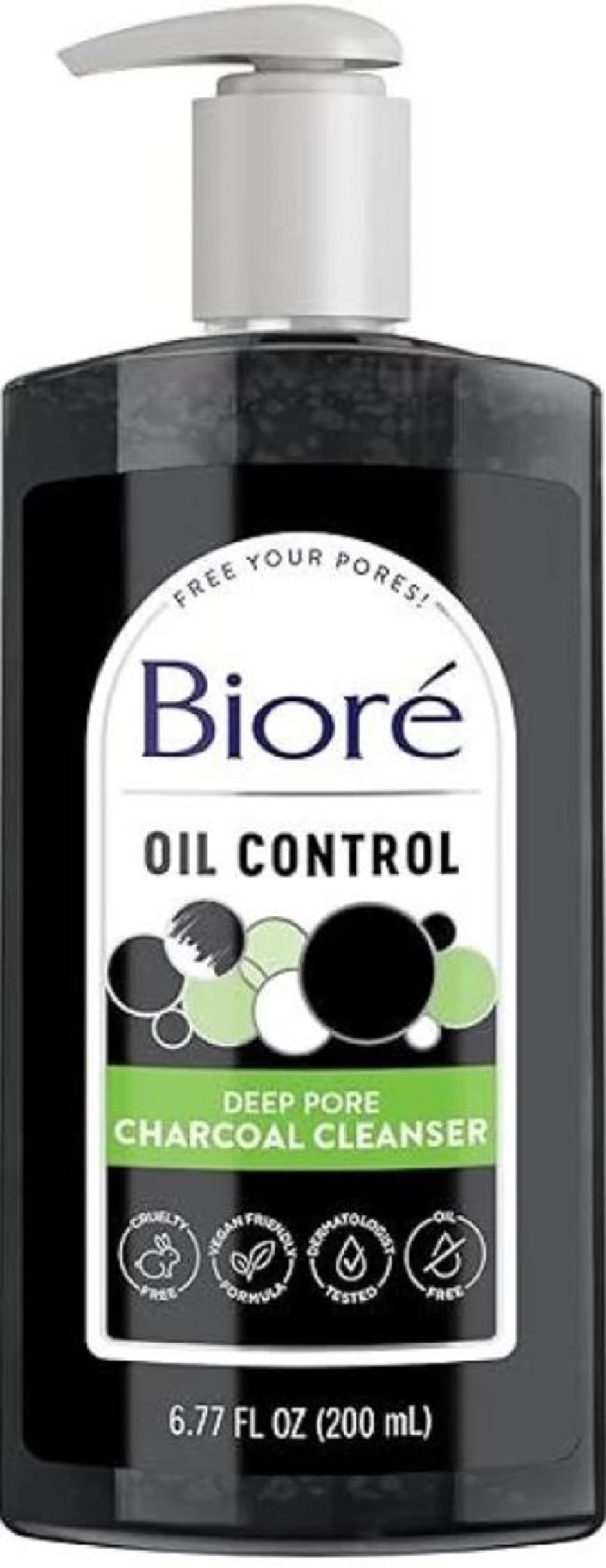 Bioré Deep Pore Charcoal Daily Face Wash, 6.77 Fl oz, with Deep Pore Cleansing for Dirt and Makeup Removal From Oily Skin Beauty & Personal Care Bioré