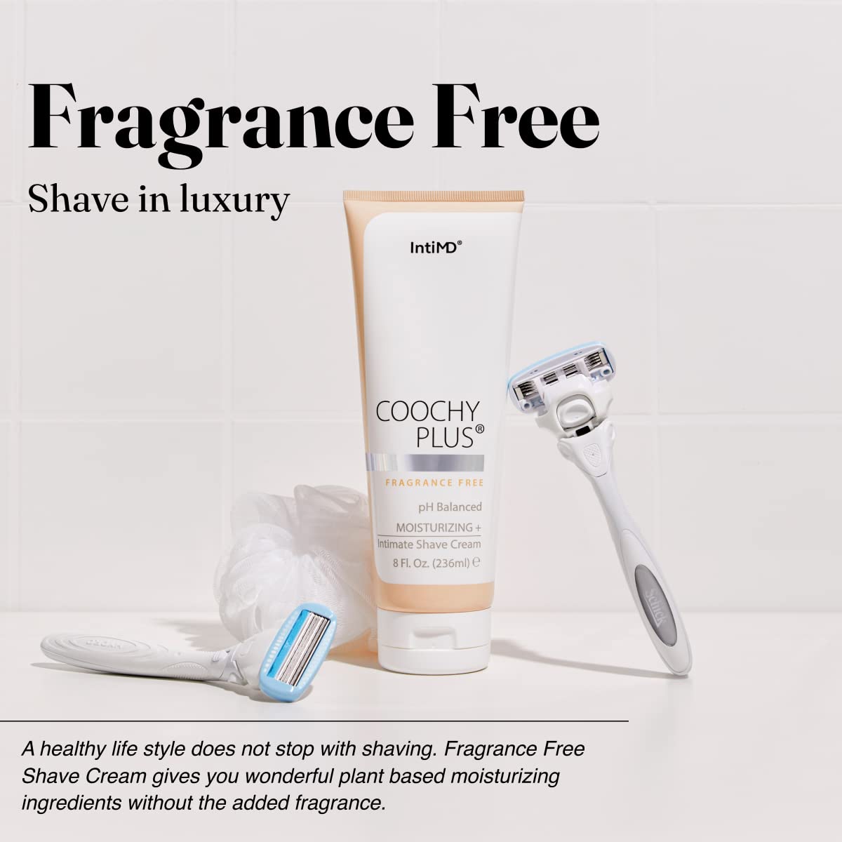 IntiMD Coochy Plus Intimate Shaving Cream Fragrance Free For Pubic, Bikini Line, Armpit and more - Rash-Free, Prevents Razor Burns & Bumps, In-Grown Beauty and Personal Care IntiMD