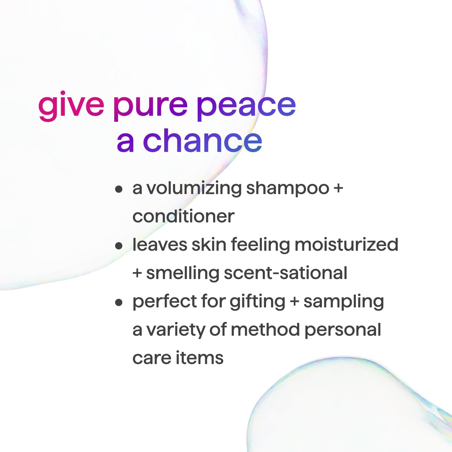 Method Body Wash and Hair Care Gift Set, Pure Peace, 3.4 oz Travel Size Bottles Beauty & Personal Care Method
