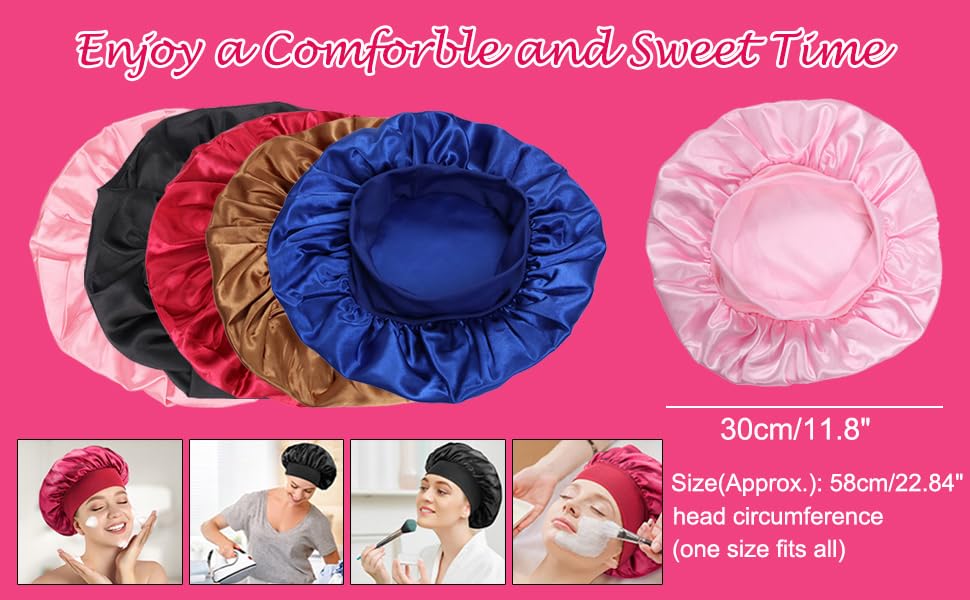 AKOAK 1 Pack Wide-Brimmed High-Elastic Headband Nightcap Ladies Bathing Chemotherapy Cap Hair Care Hat (White) Beauty and Personal Care AKOAK