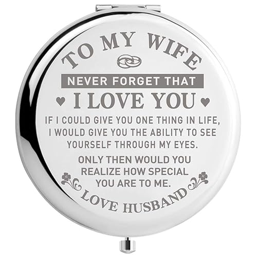 DIDADIC Travel Makeup Mirror for Wife, Wife Birthday Gift Ideas, Wife Gifts for Wedding Anniversary Valentines Day Mothers Day, Romantic Gift for Her Beauty & Personal Care DIDADIC