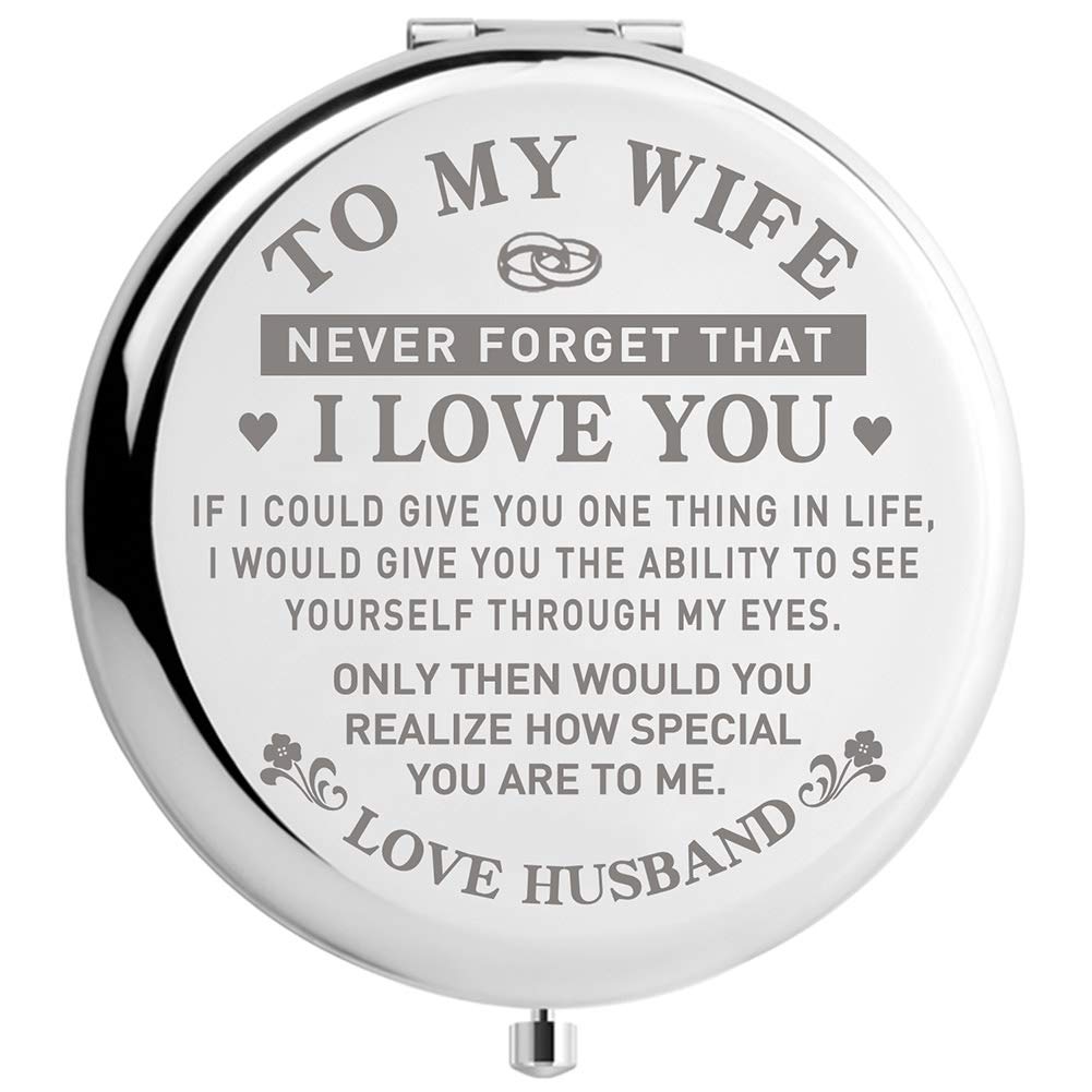 DIDADIC Travel Makeup Mirror for Wife, Wife Birthday Gift Ideas, Wife Gifts for Wedding Anniversary Valentines Day Mothers Day, Romantic Gift for Her Beauty & Personal Care DIDADIC