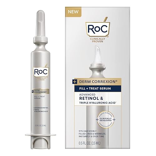 RoC Derm Correxion Fill + Treat Advanced Retinol Serum with Hyaluronic Acid for Forehead Wrinkles, Crow's Feet, Eleven Wrinkles, and Laugh Lines Beauty & Personal Care RoC