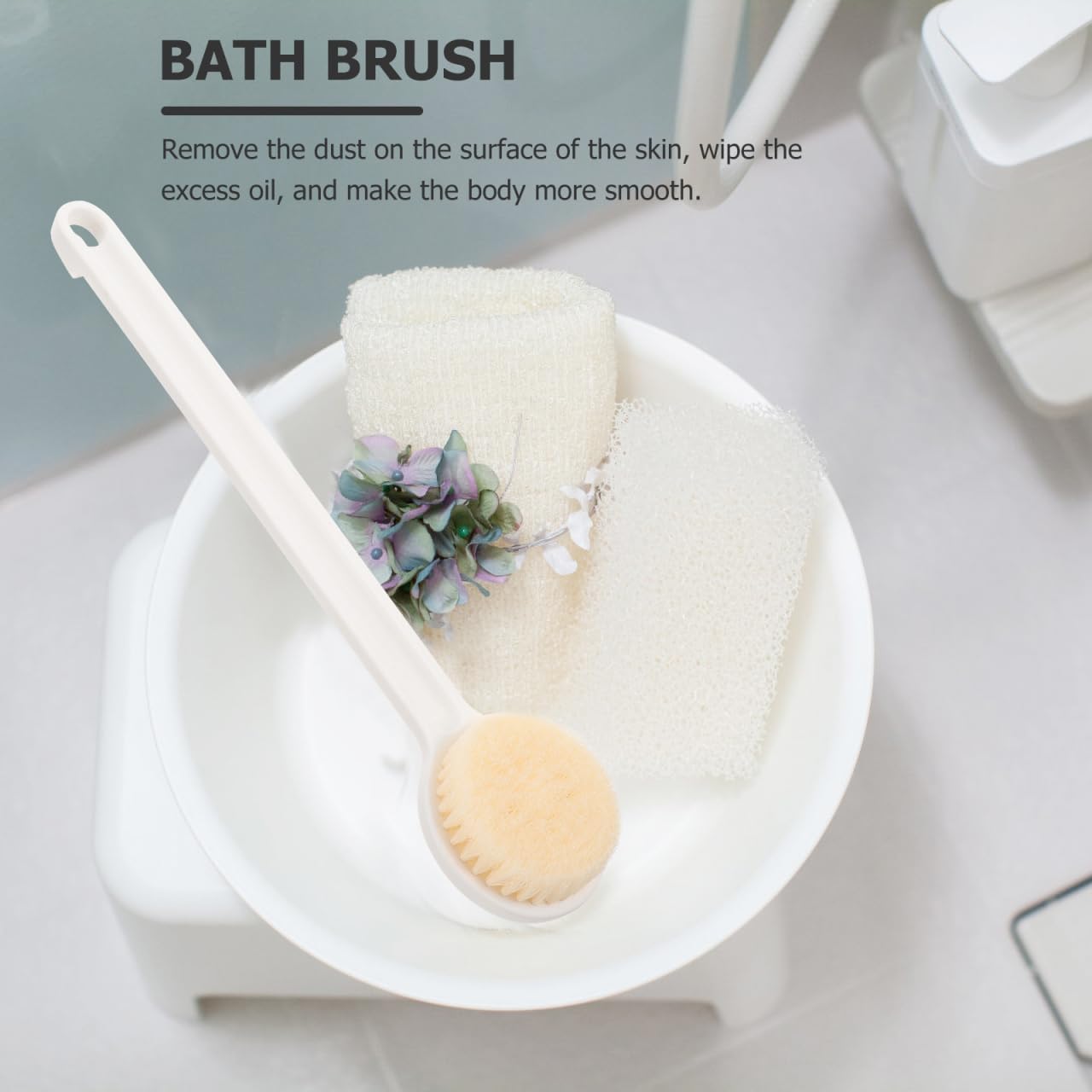 HEALLILY Bath Brush Soft Bristle Back Scrubber with Anti-Slip Grip and Handle for Gentle Body Massage and Shower Cleansing Suitable for All Skin Types Beauty & Personal Care HEALLILY