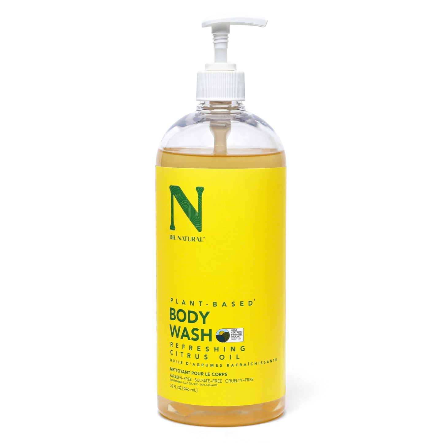 Dr. Natural Body Wash, Citrus, 32 oz - Moisturizing Body Wash for Dry Skin - Pure Plant-Based - with Organic Shea Butter - Hypoallergenic Beauty & Personal Care Dr. Natural