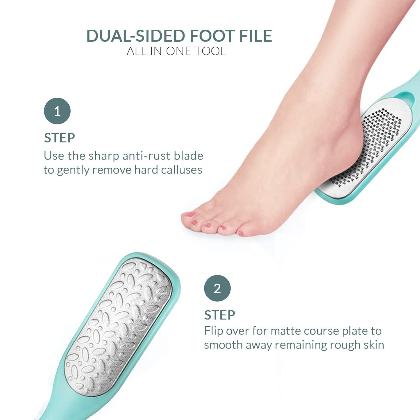 Relax Tony Callus & Dead Skin Remover - Dual-Sided - for Wet & Dry Exfoliation: Scrub, File & Rasp for Smooth Feet - Pedicure Tool - Foot File Callus Beauty & Personal Care Relax Tony