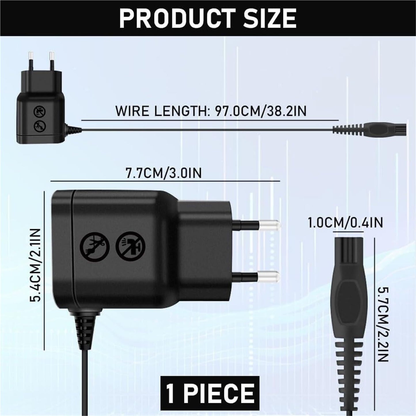 15V Charger ?Compatible For Philips ?OneBlade HQ8505 QP6510 QP6520 QP6530 QP6531 QP6550 MG5750 MG7750 MG7770 Electric Shaver Beauty and Personal Care YHNNH