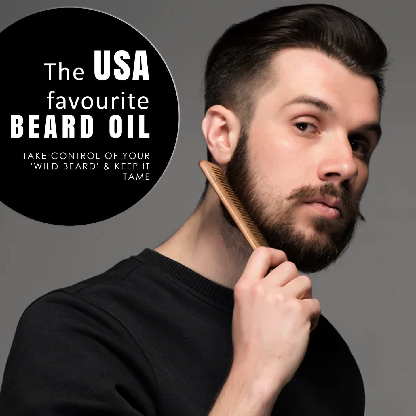 HERBOGANIC Beard Oil for Men - Softens, Moisturizes, Conditions & Strengthens Beard - Natural Beard Oil with Almond & Jojoba Oil - Beard Oil that Beauty and Personal Care HERBOGANIC